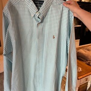 Ralph Lauren Men's Light Blue Gingham Shirt